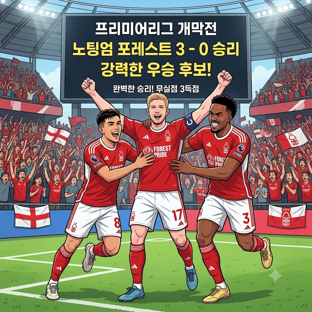 노팅엄 포레스트, 개막전 3-0 대승…우승 도전 신호탄