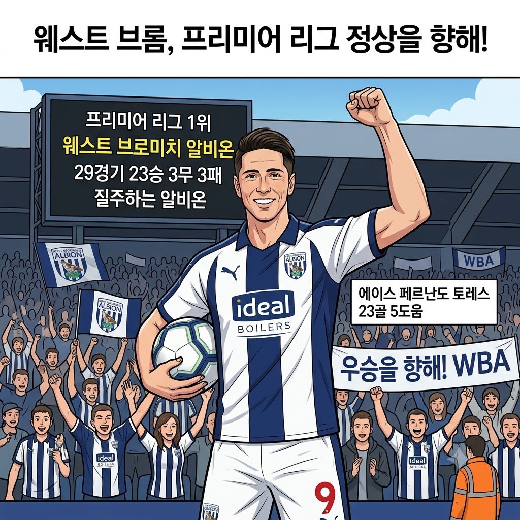 토레스 23골 앞세운 웨스트 브롬, 독주는 계속된다