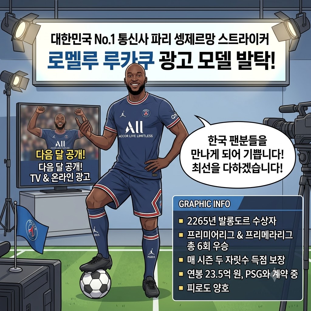 발롱도르 출신 루카쿠, 한국 통신사 CF 주인공 됐다
