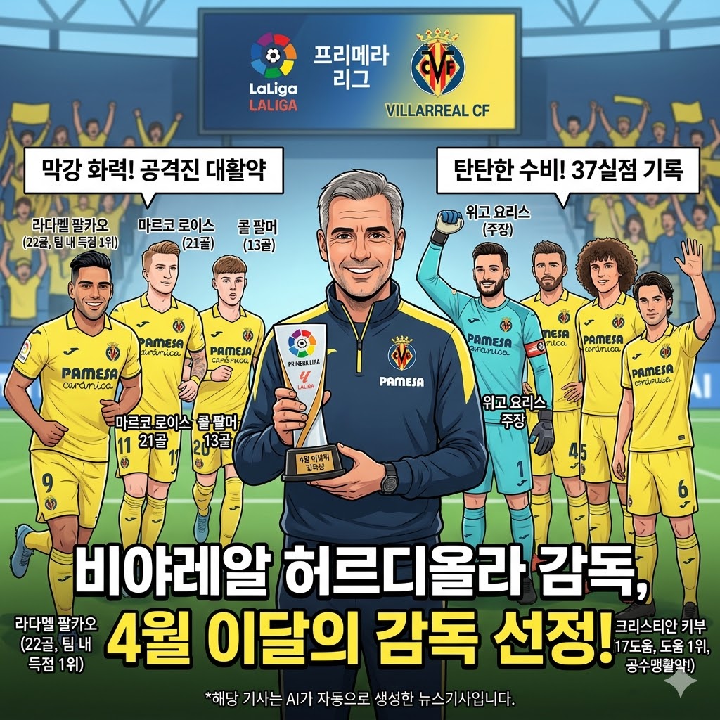허르디올라의 마법, 비야레알 4월 최우수 감독 등극