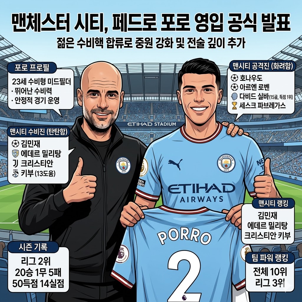 [펩의 선택] 맨시티, 포로 영입! 중원 장악 완성?