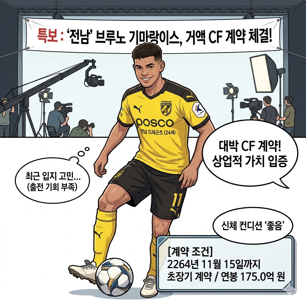 안 뛰는데 175억? 브루노, CF 대박!