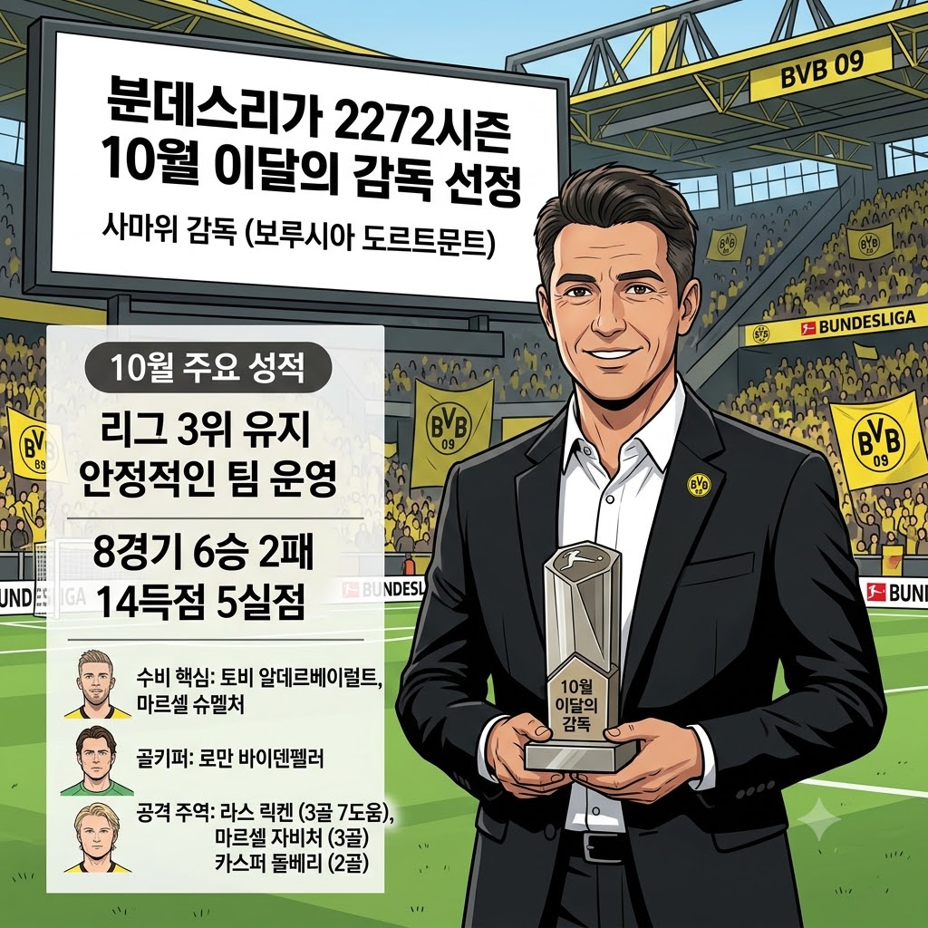 사마위 매직, 도르트문트 철벽수비로 분데스리가 3위