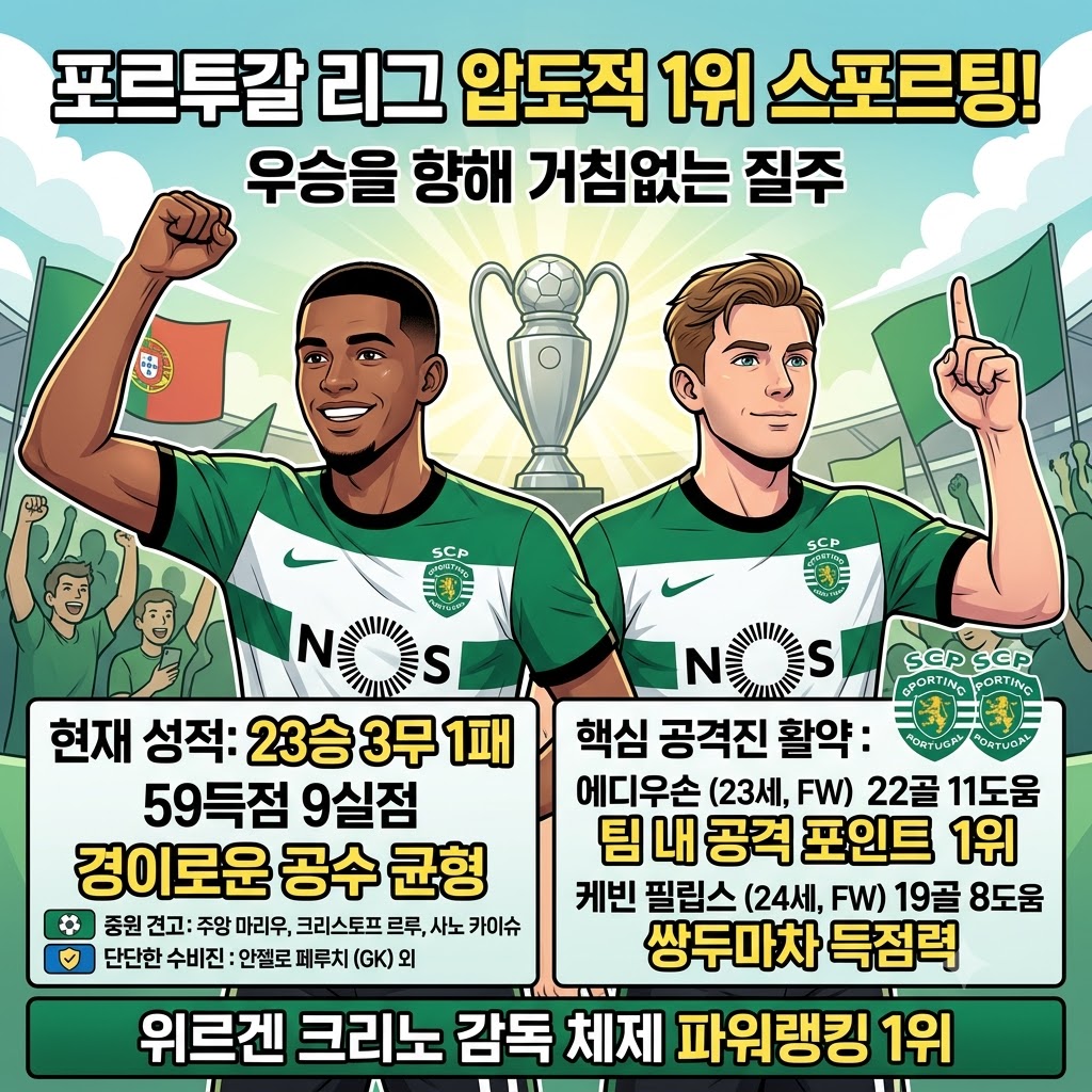 에디우손-필립스 41골 합작, 스포르팅 독주 비결