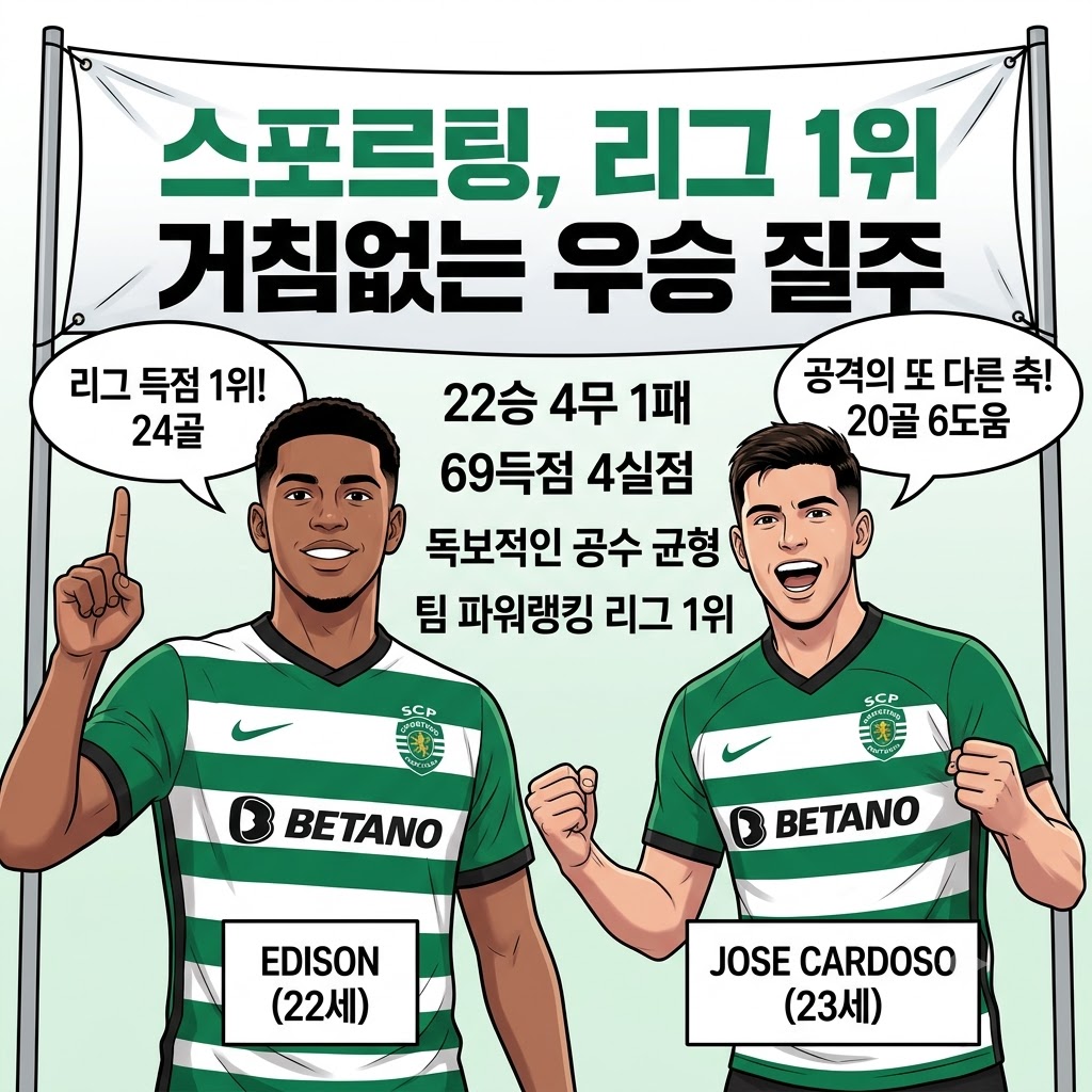스포르팅, 69골 4실점… 포르투갈 리그 압도적 독주