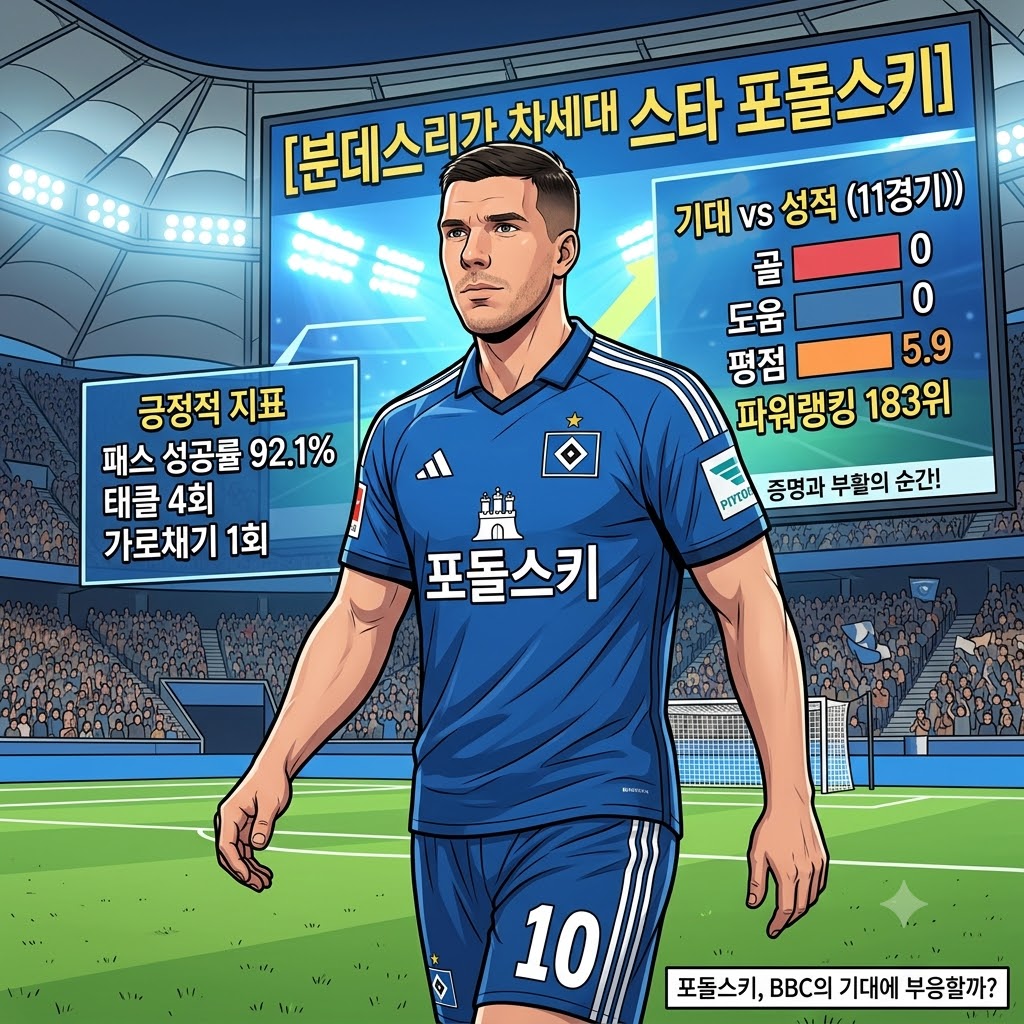 포돌스키, 11경기 무공… BBC가 주목한 이유는?