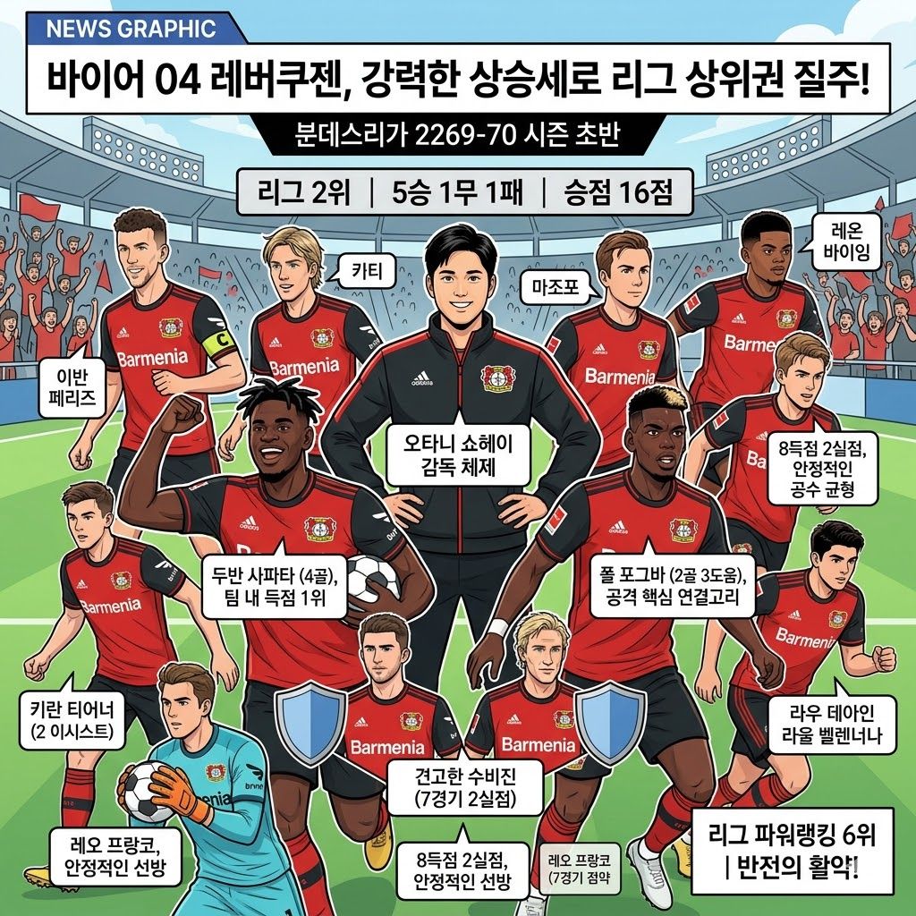 사파타 4골 폭발, 레버쿠젠 우승 질주 시동