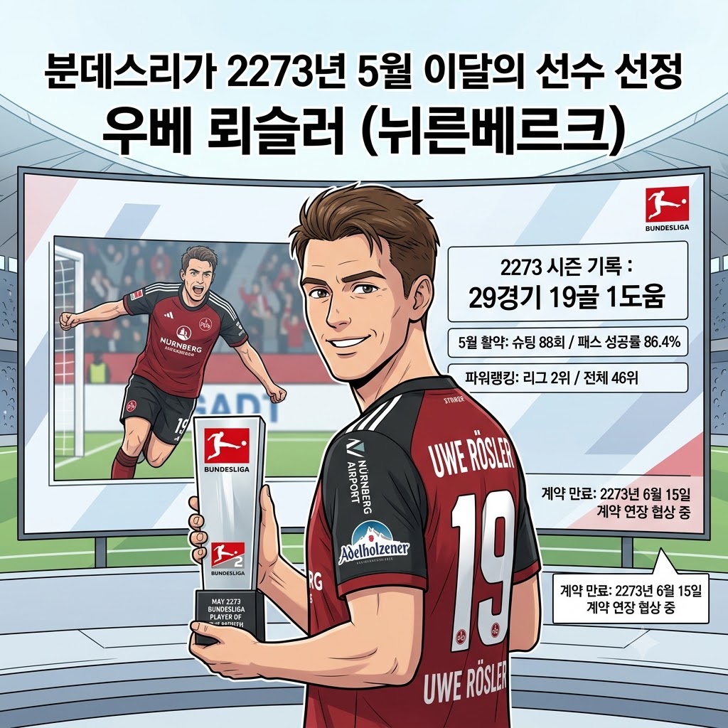 뢰슬러, 19골 앞세워 5월의 사나이 등극