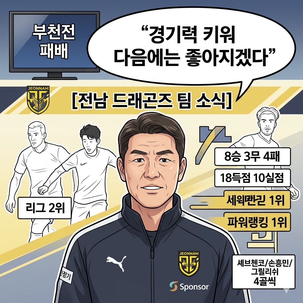 전남, 부천에 충격 패배…감독 [다음엔 좋아지겠다]